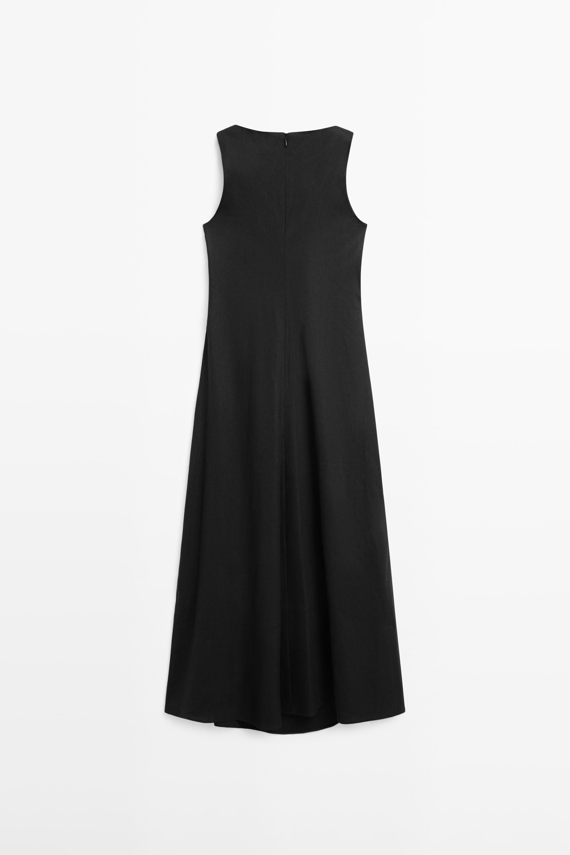 Long flowing linen blend dress